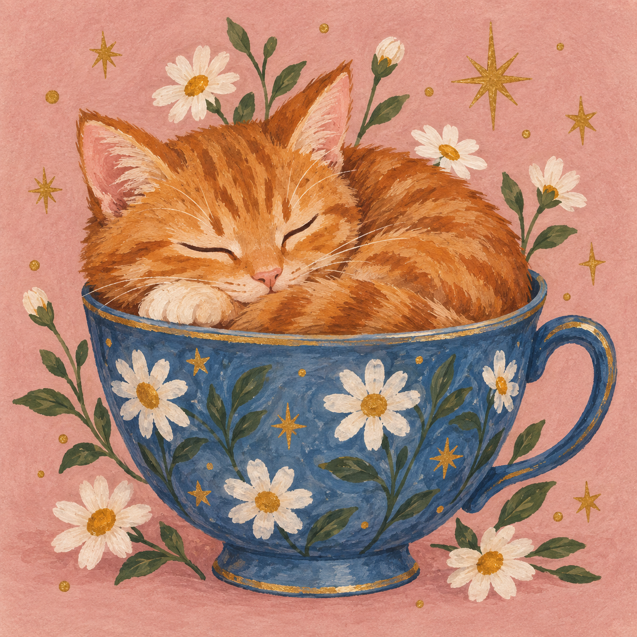 Colorful sample cat illustration